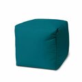 Pipers Pit 17 in. Cool Solid Color Indoor Outdoor Pouf Cover; Dark Teal PI3671209